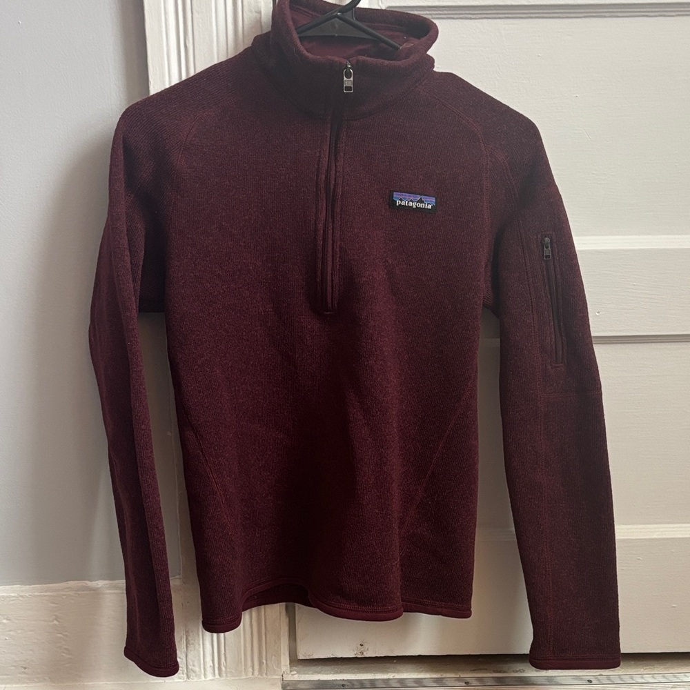 Patagonia Maroon Zip-Up Sweater